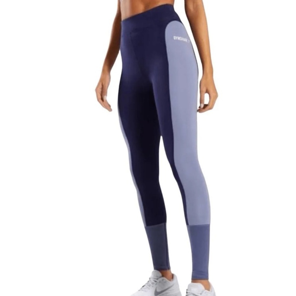 Gymshark Women's Leggings - Navy and Light Blue